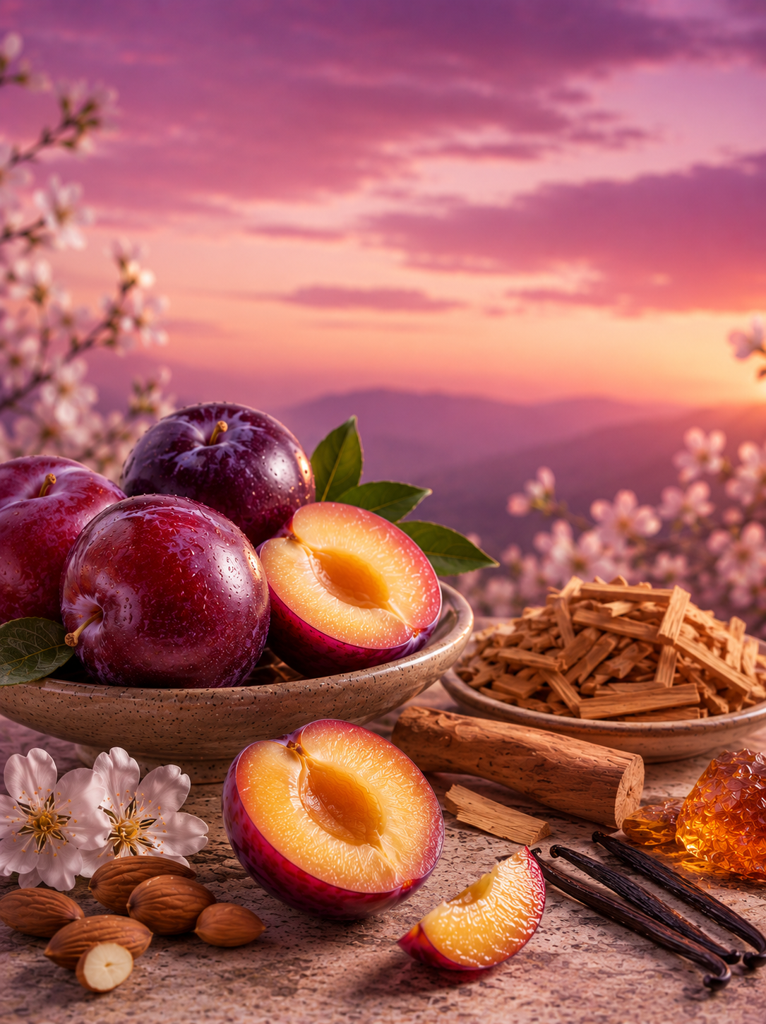 Plum Still exclusive fragrance oil with plum, almond, sandalwood, vanilla, and amber.