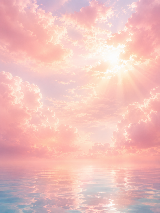 Quiet Sky exclusive fragrance oil with soft peonies, warm vanilla, and peaceful neutral décor.